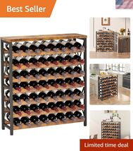 Industrial 56-Bottle Freestanding Wine Rack with Sturdy Tabletop - Easy ... - $132.26