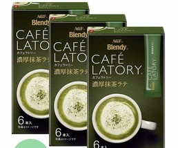 3 PACK CAFE LATORY BLENDY RICH MATCHA LATTE 6 STICKS EACH (JAPANESE) - £23.39 GBP