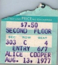 Alice Cooper Konzert Ticket Stumpf August 13 1977 Oklahoma Stadt Oklahoma - $49.48