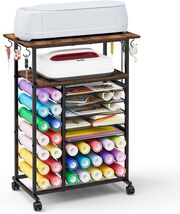 Elegant Craft Storage Cart: 29 Vinyl Holders &amp; 6 Hooks for Seamless Orga... - $118.75