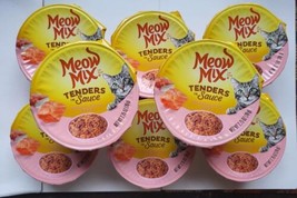 8 Cups MEOW MIX Tenders in Sauce Salmon &amp; Crab Cat Wet Food 2.75 oz. ea. - £5.21 GBP