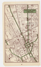 1951 Original Vintage Map Of Cleveland Ohio Downtown Business Center - $23.00