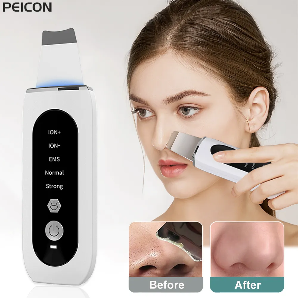 Ultrasonic Skin Scrubber Peeling Blackhead Remover Deep Face Cleaning Ultrasonic - £18.34 GBP
