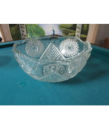 Beautiful star pattern  Glass PUNCH BOWL w/Scalloped Rim no cups[*] - £76.21 GBP