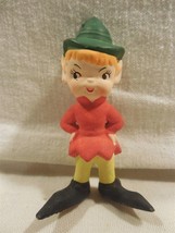 Vintage Japan Ceramic Christmas Pixie Elf Figurine 4&quot; - Sm Ear Chip - £9.39 GBP