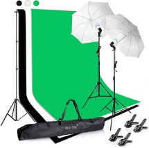 With 3 Muslin Backdrop Kits (White, Black, And Chromatic Green Screen Ki... - £116.40 GBP