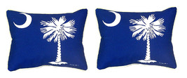 Pair of Betsy Drake Palmetto Moon Small Pillows 11 Inch X 14 Inch - £55.38 GBP