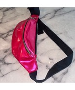 Hot Pink Belt Pack Bag Hip Pack Fanny Shiny Vinyl Leather Adjustable - £7.97 GBP