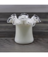 Vintage Fenton Milk Glass Silver Crest  Top Hat Ruffled Edge - $27.12 CAD