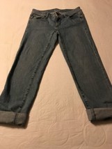 Ann Taylor Loft Women&#39;s Jean Modern Cuffed Crop Stretch Jeans Size 00 Or 24 X 27 - £22.86 GBP