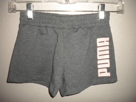 Puma Girls Size XS 5/6 Charcoal Elastic Waist Jersey Sweat Shorts NWOT - $9.89