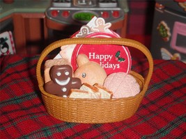 Rement Christmas Basket Goodies Breads Gingerbread fits Loving Family Dollhouse - £15.57 GBP