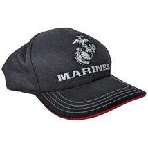 US Marines Trucker Hat Black Snapback Made USA Military Fully Black Unio... - $19.06