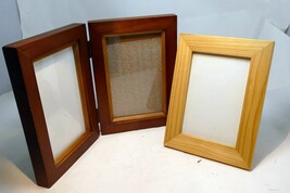 Lot of 2 Pack PICTURE FRAME SOLID WOOD Vertical w/ GLASS 6"x4" 3.4X5" - $20.81