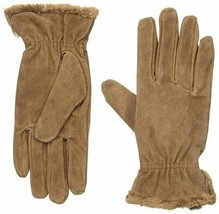 ISOTONER Brown Suede Gathered Wrist Microluxe Lined Womens Gloves L - £16.07 GBP