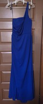 Carmen Marco Valvo Infusion One Shoulder Gown Cobalt Blue Size 8 - £74.00 GBP