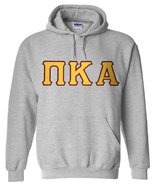 Pi Kappa Alpha Hoodie - Sport Grey - Twill Gold Letters with Garnet Outline - £39.18 GBP