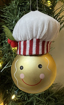 Baker Cook Christmas Tree Ornament with Hat Round Shatterproof Ornament New 5&quot; - £5.10 GBP