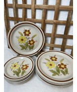 SET OF 12 WHEAT FLOWER AUTUMN COLLECTION STONEWARE PLATES 10.5” &amp; 7” - £59.19 GBP