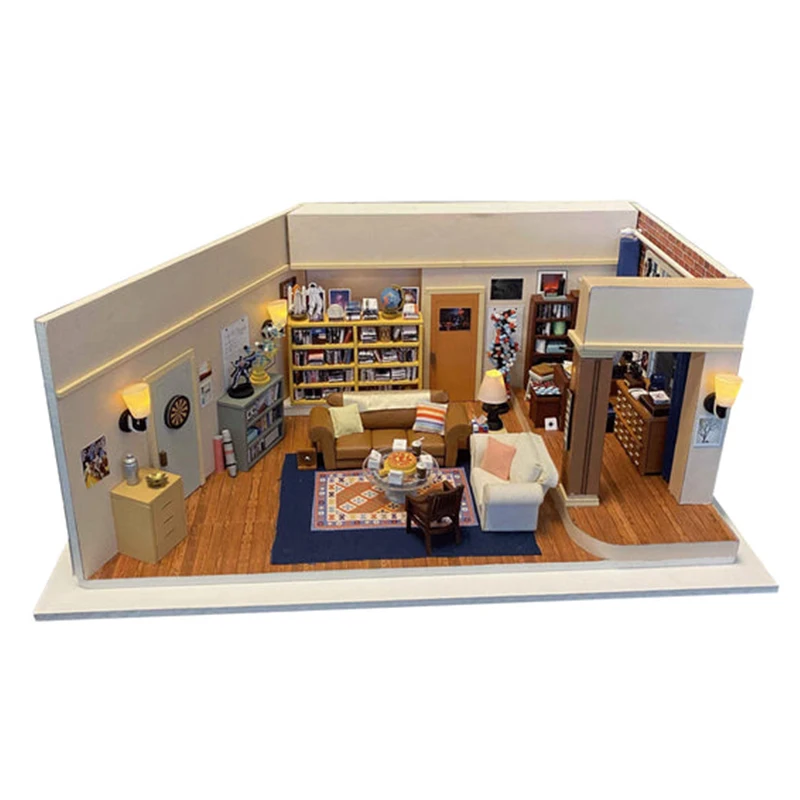 DIY Wooden Doll Houses Sheldon&#39;s Apartment Casa Miniature Building Kit Dollhouse - £146.33 GBP+