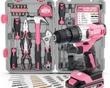81Pc Pink 18V Cordless Power Drill Driver. Complete Home &amp; Garage Hand T... - $123.99