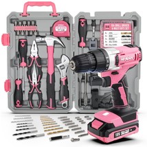 81Pc Pink 18V Cordless Power Drill Driver. Complete Home &amp; Garage Hand T... - £98.98 GBP