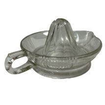Fruit Juicer Reamer Clear Glass With Loop Handle And Spout Vintage Very Nice - $12.01