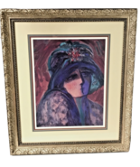 Barbara A Wood Signed Framed Print Lady Wearing Hat - $296.01