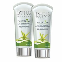 Lotus Herbals White Glow 3 In 1 Deep Cleansing Facial Foam 100 gm ( Pack Of 2 ) - £14.56 GBP