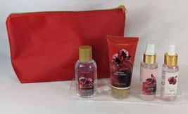 Tahari Travel Size Body Care Set With Makeup Bag Rosewater Body Lotion Body Wash - £13.58 GBP