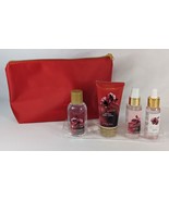 Tahari Travel Size Body Care Set With Makeup Bag Rosewater Body Lotion B... - $23.23 CAD