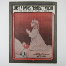 Sheet Music Just a Baby&#39;s Prayer at Twilight For Her Daddy Over WWI Antique 1918 - £15.97 GBP