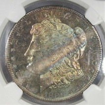 1881-S Silver Morgan Dollar Coin NGC MS64 PL CAC End of Roll Toning SAM10 - £430.82 GBP