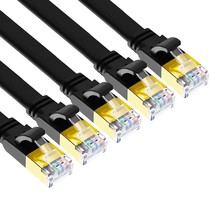 Cat8 Ethernet Cable, 6Ft 5 Pack Flat Cat8 Patch Cord, Faster Than Cat7/C... - £35.39 GBP