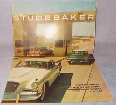 Vintage 1957 Studebaker Automobile Color Sale Brochure Fold Out Hawk Series - £10.35 GBP