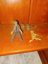 Lot Vintage Toy Cast Iron Driver Seated Figure Wheels Half Driver - $29.69
