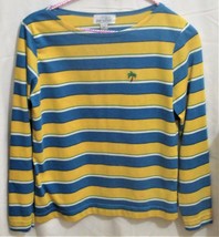 PARADISE boat-neck long-sleeve jersey yellow/green-stripes Sz M - $5.00