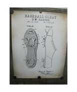 Modern Quality Reproduction Of Original Baseball Cleat Patent Print 20&quot; ... - £19.46 GBP