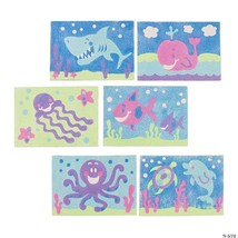 Kids Sand Art Lot of 6 Designs Ocean Themed Shark Dolphin Fish - £7.95 GBP