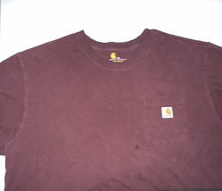 CARHARTT Pocket Patch Logo T Shirt Red Mens XXL Durable Thick - £16.35 GBP