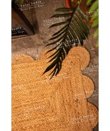 scalloped jute rug, natural Jute Rug, moroccan rug, handmade rug, jute r... - $155.24 CAD