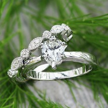 Engagement Ring Set 2.55Ct Pear Cut White Moissanite White Gold Finish i... - $175.50