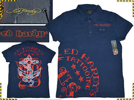 Ed Hardy By Christian Audigier Polo Man Size S EH01 T1G - £45.64 GBP