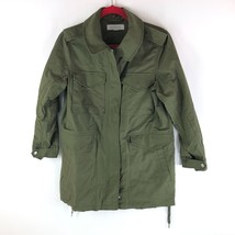 Outerknown Womens Utility Jacket Cotton Linen Blend Pockets Army Green XS - $33.68