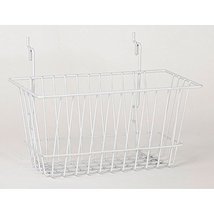 Basket fits Slat,Grid,Pegboard in White 12 W x 6 D x 6 D Inches - $19.99