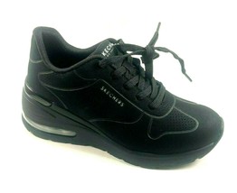 Skechers 155400 Black Air Cooled Memory Foam Wedge Lace Up Fashion Sneaker  - $80.00