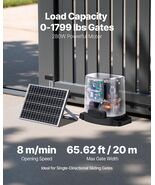 Solar Sliding Gate Opener, 280W Electric Gate Opener for Doors up to 65.... - €173,63 EUR