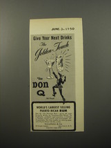 1950 Don Q Puerto Rican Rum Ad - Give your next drinks the Golden Touch - £14.76 GBP