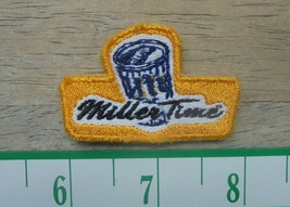 Miller Lite &quot;MILLER TIME&quot; yellow~Bar~Brewiana Patch 2 BY 1.25&quot; Sew On - £3.77 GBP