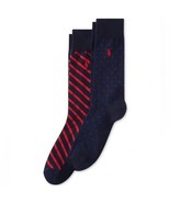 Polo Ralph Lauren Men&#39;s Dot &amp; Stripe Slack Socks, 2-Pack Blue Navy-Sock ... - $332.60 MXN